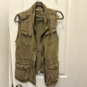 Max Jeans Khaki Utility Tencel Vest
